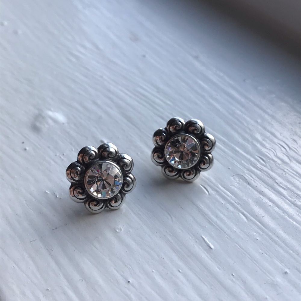 Brighton Large Post Stud Earrings Flower Crystal